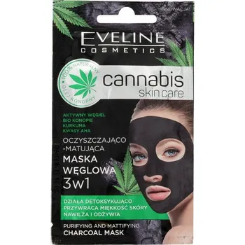 Pleťová maska Eveline Cannabis Skin Care Uhlíková maska 3v1 7 ml