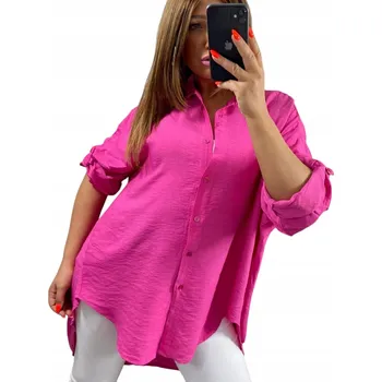 Dámská košile Genesy dámská košile s dlouhým rukávem, bez vzoru, růžová U200, velikost 54