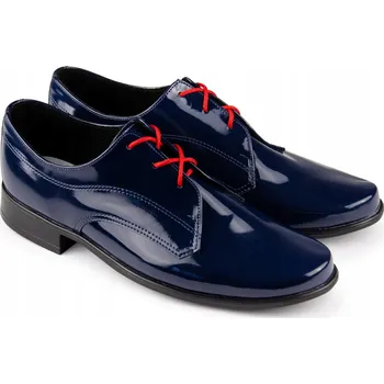 Chlapecká obuv Chlapecké k prvnímu svatému přijímání boty tmavě modré KBC-015, elegantní, velikost 30 (21,5 cm)