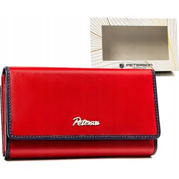 Peněženka Peterson peněženka z pravé kůže červená - dámská
