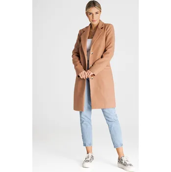 Béžový kabát na knoflíky M989 Beige Velikost: M