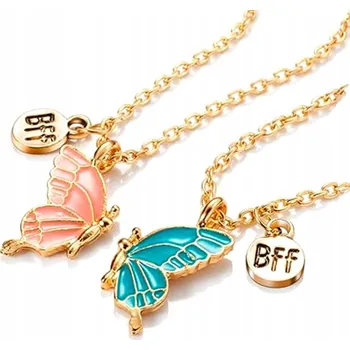 Náhrdelník Zlatý ocelový náhrdelník s motýlem, nastavitelná délka