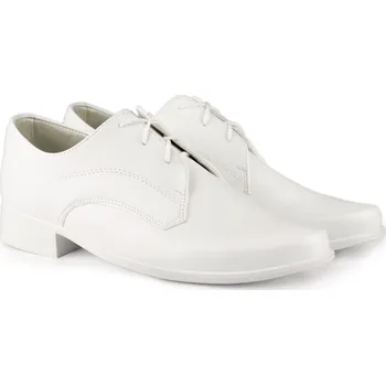 Chlapecká obuv Chlapecké k prvnímu svatému přijímání boty bílé KBC-010-B 33 elegantní 23,4 cm