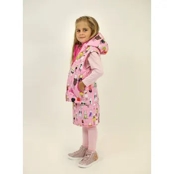 Dívčí bunda Kocour Mourek Vesta prošívaná s kapucí KRÁLÍCI Velikost 128/134