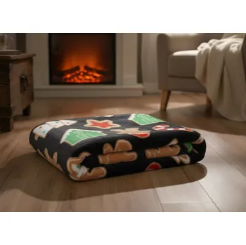 deka Vánoční deka z mikrovlákna CHRISTMASSY černá 130x170 cm