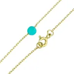 Goldstore Zlatý náramek s Amazonitem Váha: 0.75 g, Délka: 18 cm