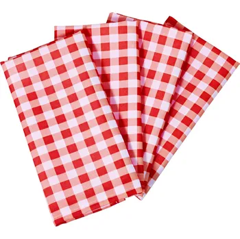 Papírový ubrousek 4 textilní ubrousky červená a bílá ubrousky