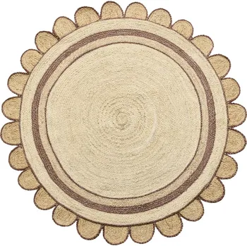 Koberec Ručně vázaný kusový koberec Nora J 30 Natural kruh, 80x80 (průměr) kruh, béžová, chodba / předsíň, Diamond Carpets India - 1 rok na vrácení + DOPRAVA ZDARMA k Vám i zpět