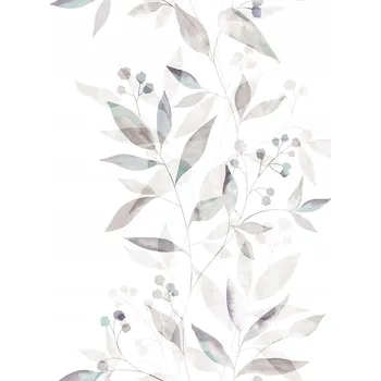 Tapeta TAPETA S MOTIVEM LISTŮ ODSTÍN ZELENÁ MODRÁ FIALOVÁ NA VLIESU TAPETY