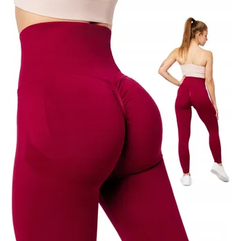 Dámské legíny Push Up legíny s vysokým pasem bezešvé Sport Fitness BLV50-255 Červené XXL