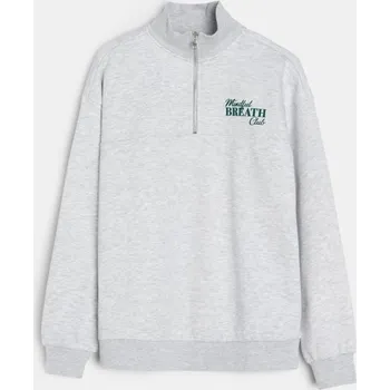 Dámská móda Sinsay - Mikina s&nbsp;potiskem - šedá - 015GZ-09M - 015GZ-09M-S