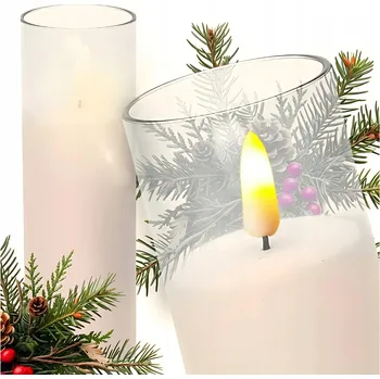 Svíčka DEKORATIVNÍ LED SVÍČKA S EFEKTEM PLAMENE, VKLAD NA BATERIE, 15 CM