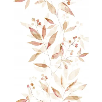 Tapeta TAPETA S MOTIVEM LISTŮ, BÉŽOVÉ A HNĚDÉ ODSTÍNY, VLIESOVÁ TAPETA