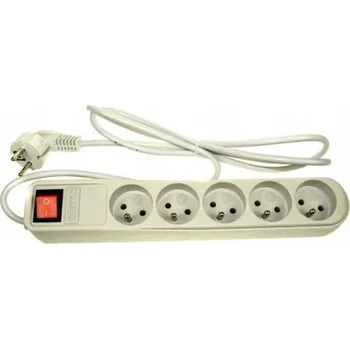 Napájecí kabel ZÁSUVKOVÁ LIŠTA PRODLUŽOVACÍ KABEL 1,5M UZEMNĚNÍ POJISTKA 5 ZÁSUVEK ARC-5