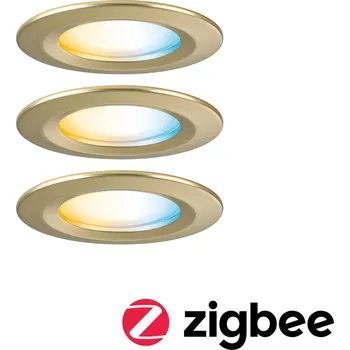 Koupelnové svítidlo PAULMANN LED vestavné svítidlo Nova Coin IP44 kruhové 78mm měnitelná bílá 3x6W 230V zlatá mat hliník