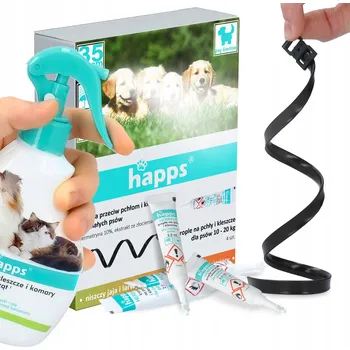 Antiparazitikum pro psa Kapky PROTI KLÍŠŤATŮM A BLECHÁM pro PSY 10-20kg + OBOJEK Proti KLÍŠŤATŮM 35cm + Tekutina OWA KD