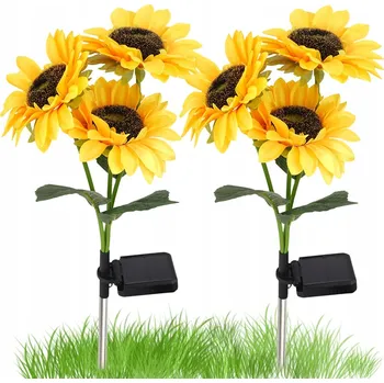 Venkovní osvětlení Dekorativní solární lampy do zahrady 71 cm, slunečnice, zapichovací LED, IP65 2 ks