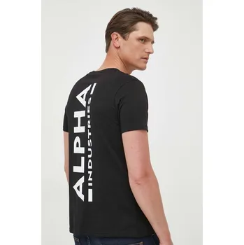 Bavlněné tričko Alpha Industries T 128507 03 128507.03 černá 99X, vel. XL