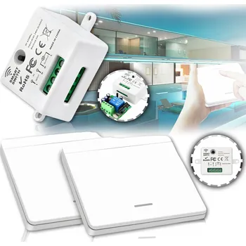 vypínač Dvojitý vypínač Huayi bezdrátový bílý RF 433 MHz 10 A do 2200 W