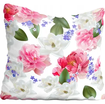 Polštář Dekorační povlak na polštář Květiny akvarel 50x50 cm