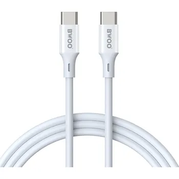Datový kabel BWOO X282C-C USB-C PD kabel - USB-C / 1m / 60W / bílý