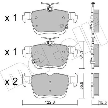 Brzdová destička Sada brzdových destiček, kotoučová brzda METELLI 22-1442-0