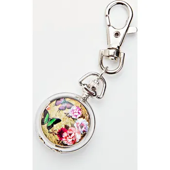 Hodinky 3Pagen Přívěsek na klíče s hodinkami + zrcátko Přívěsek průměr 3 cm.