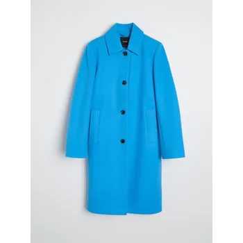 Sinsay - Klasický kabát s límečkem - modrá - 339HC-55X - 339HC-55X-XXL