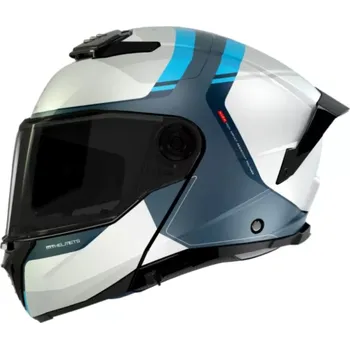 Helma na motorku Přilba MT ATOM 2 SV EMALLA C17 bílo-modro-tyrkysová matná L (59-60)