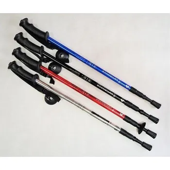 Trekingová hůl Trekingová teleskopická hole s odpružením 67 - 125cm, červené