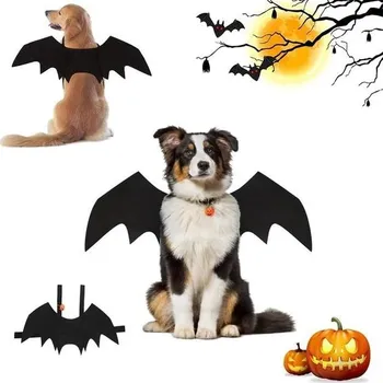 Obleček pro psa Halloweenská křídla pro psy a kočky, křídla pro psy a kočky s dýňovými zvonky, křídla pro netopýry,