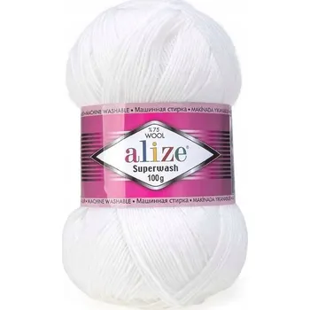 Příze Superwash 55 bílá – příze na ponožky s vlnou