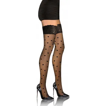 Dámské punčochy Sesto Senso punčocháče s ozdobným motivem 20 DEN XL/XXL Hearts (Srdíčka)