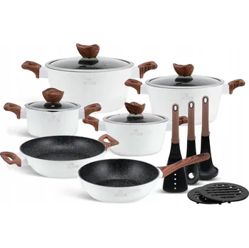 Sada nádobí Sada hrnců Zilner white lilly z hliníku 15 ks.