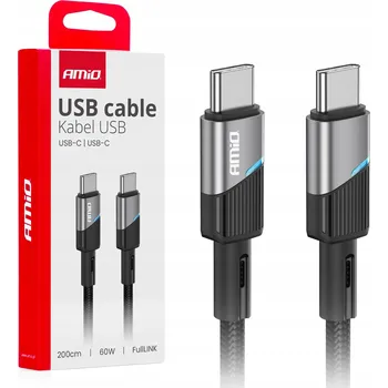 Datový kabel Kabel Amio USB typ C - USB typ C 2 m černý