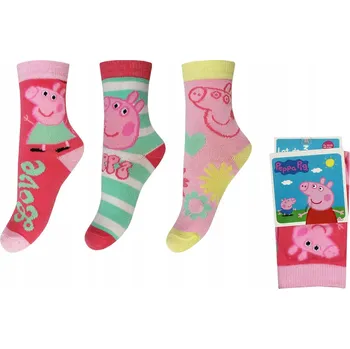 Prasátko Pepa PONOŽKY DĚTSKÉ 3-BALENÍ 27/30