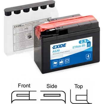 Auto-moto EXIDE AGM suchá, přednabitá 12V 2,3Ah 35A 113x48x85 LEVÁ