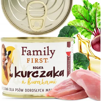 Krmivo pro psa Family First Vlhké krmivo pro kuře s červenou řepou 200 g