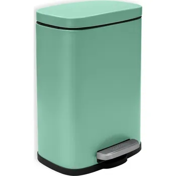 Odpadkový koš Spirella pedálový odpadkový koš Akira, matný zelený, ocel, 5 l