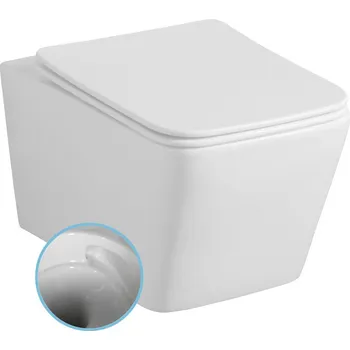 Sapho PORTO závěsná WC mísa, Vortex Rimless, 35,5x52cm, bílá - PZ102V