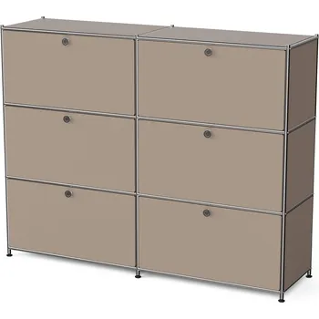 Komoda 718486 - Tchibo - Kovová komoda »Cn3« s 6 výklopnými dvířky, hnědošedá