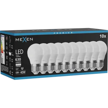 Žárovka Mexen Nova 10x LED žárovka E27, G45, 6W, Neutrální - 4000K, 630 lm - L101-E27-0640-01x10 Żarówki LED