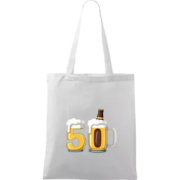 Padesátka v pivu s lahváčem - Taška bavlněná - 42 x 38 cm ( Bílá )