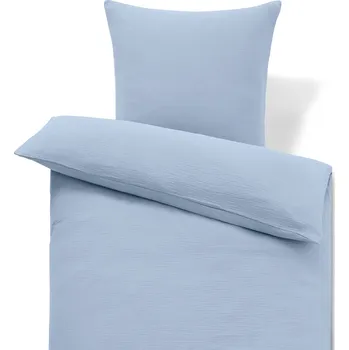 Povlečení 726674 - Tchibo - Mušelínové povlečení, světle modrá, standardní velikost