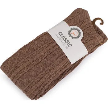 Dámské ponožky Dámské bavlněné nadkolenky vzorované, velké, 2 béžová tmavá