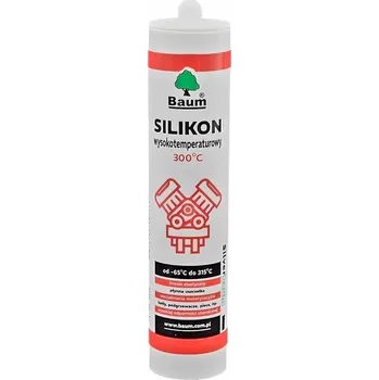 stavební silikon Baum SILIKON VYSOKOTEPLOTNÍ automobilový 300°C červený 280 ml