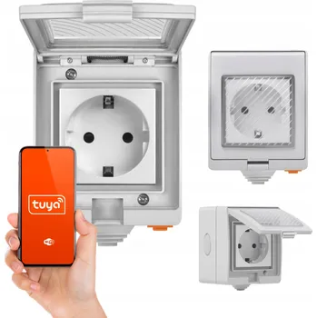 Elektrická zásuvka Chytrá venkovní zásuvka na omítku WiFi Tuya IP55 16A 230V