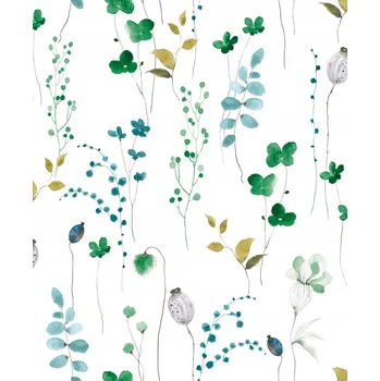 Tapeta Tapeta na zeď s drobnými květy a listy, vícebarevná