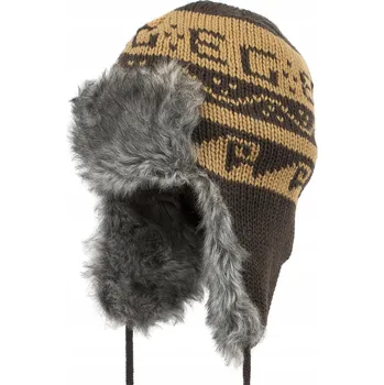 Čepice Zimní čepice Haker s klapkami na uši, hnědá, velikost M/L