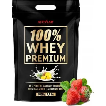 Protein Protein Activlab 100% Whey Premium jahodová 2000 g bez cukru